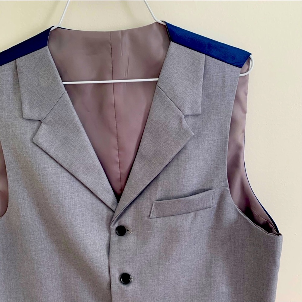Stylish Grey Dress Vest with Lapel - 41R
